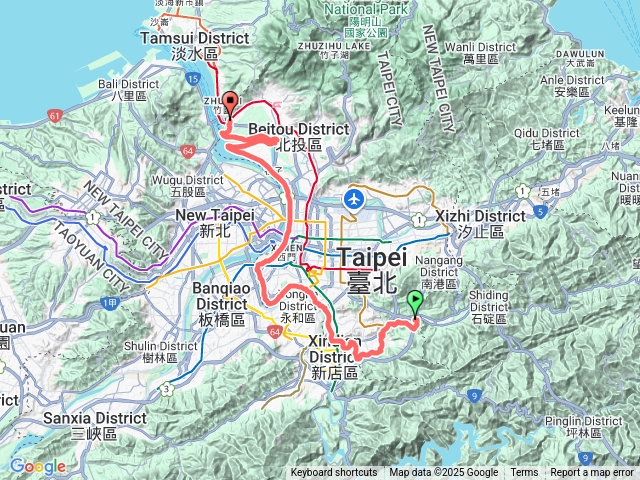 【任務一】2025臺北大縱走臺北大縱走第八段：捷運動物園站至捷運關渡站[河濱自行車道]