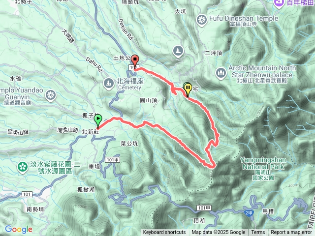 2025104（六）北新莊竿尾崙山小觀音山西北峰北北峰菜頭崙紅葉谷瀑布內柑宅古道後店站