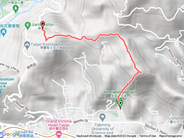金面山步道-大岩壁-論劍亭-內湖步道-圓明寺與湧泉寺下