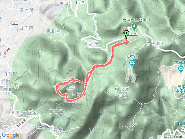 面天山、向天山、向天池、二子坪步道