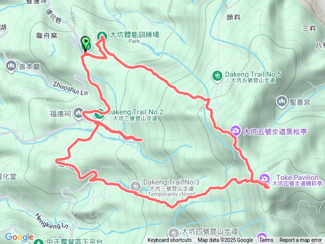 頭嵙山（大坑步道2整修中、3號上、5、1號下）O繞預覽圖