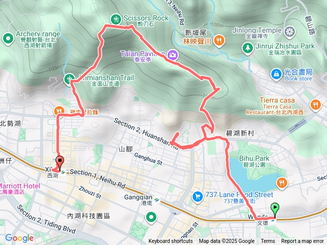 文德捷運站竹篙山金面山剪刀石山西湖捷運站