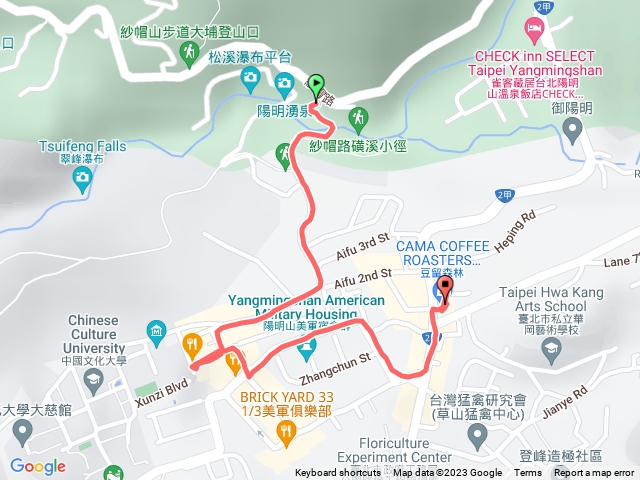 紗帽下山吃飯路線