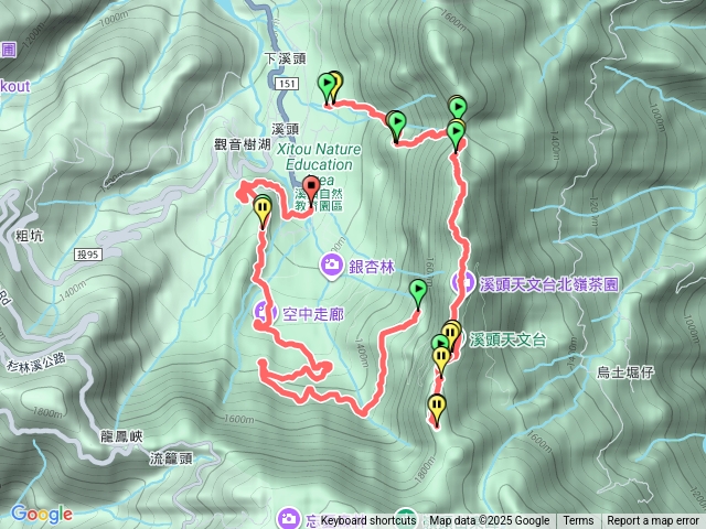 溪頭北嶺天文臺圈型大縱走預覽圖