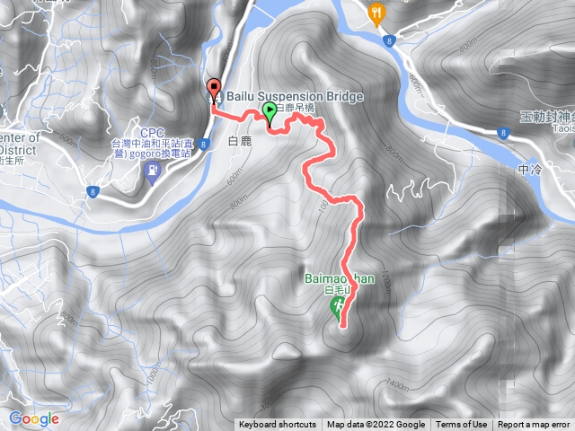 白鹿吊橋白毛山