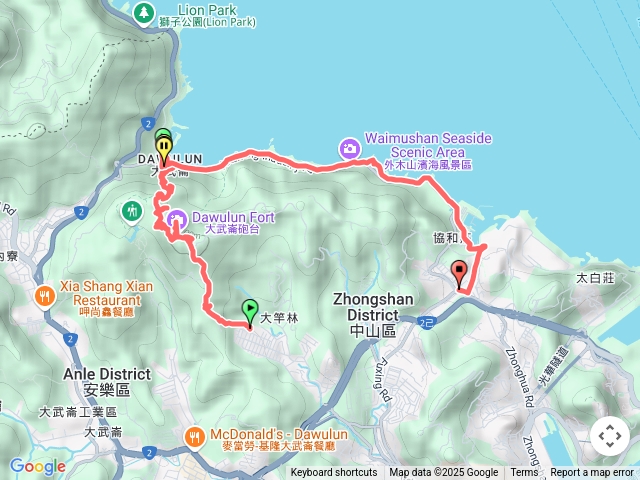 輪胎步道、大武崙山、情人塔、老鷹岩、外木山海龜岩