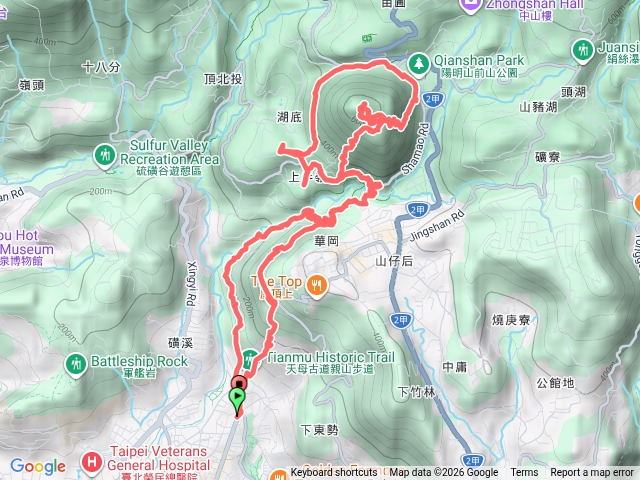 紗帽山南峰~605峰（翹臀峰）~紗帽山~湖山~湖山南峰~磺溪山東峰預覽圖