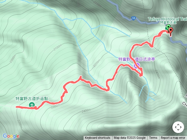 特富野古道4K處折返