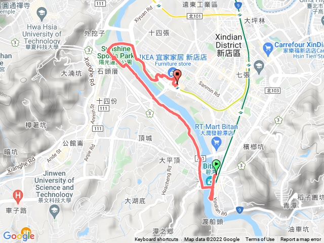 新店O形陽光公園到小碧潭
