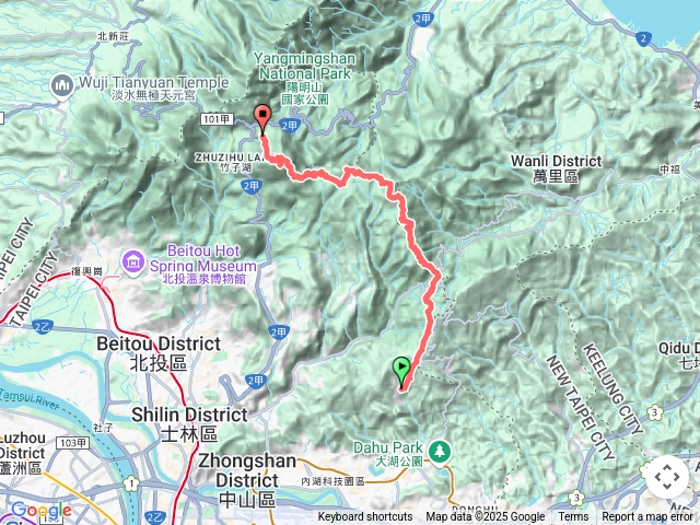 內湖經雙溪溝古道到七星山(台北大縱走3+4):碧山巖-五指山古道-雙溪溝古道-風櫃嘴-杏林山-擎天崗-冷水坑-七星山東峰-主峰-凱達格蘭山-小油坑預覽圖