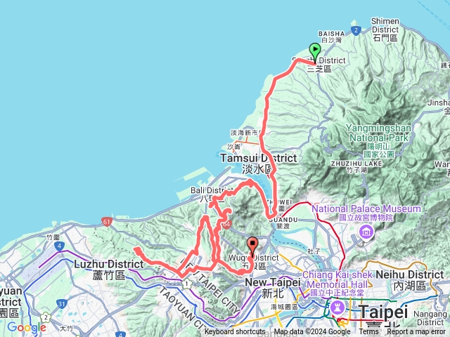 2024-10-05新北市摸基石(外寮崙、水碓山、太平嶺、草子崎、牛港稜山、長道坑山、水尾山北峰、水尾山、五股山、西門庄)