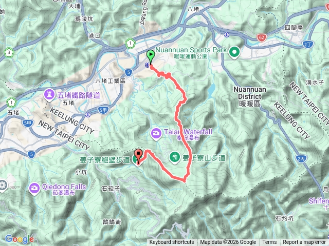 七堵越嶺姜子寮：七堵車站-臥龍山-益壽山-暖暖砲台-內西勢坑山-旗尾崙-姜子寮福興宮預覽圖