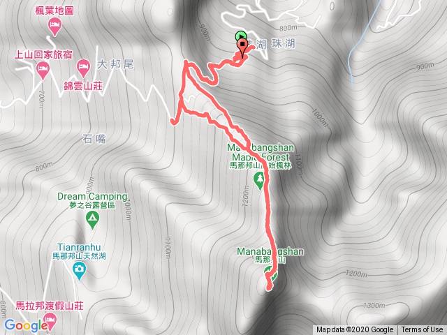 珠湖登山口->馬那邦山