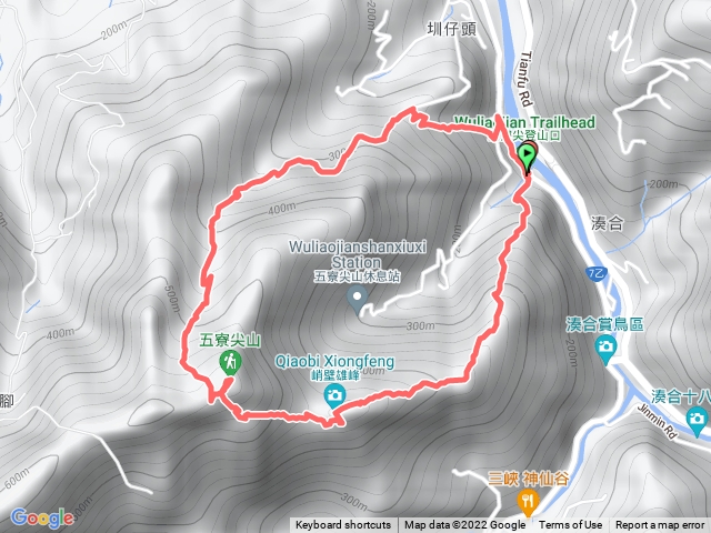 五寮尖、峭壁雄峰、獨立峰、五寮尖三角點、龍鳳山玉觀音 O 型