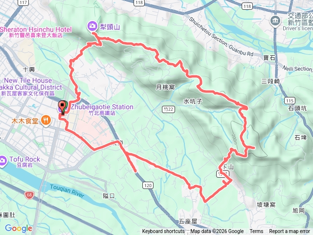 新竹高鐵-犂頭山-文山步道-三段崎古道-石頭坑山O型