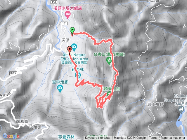 溪頭天文台：一號停車場出發