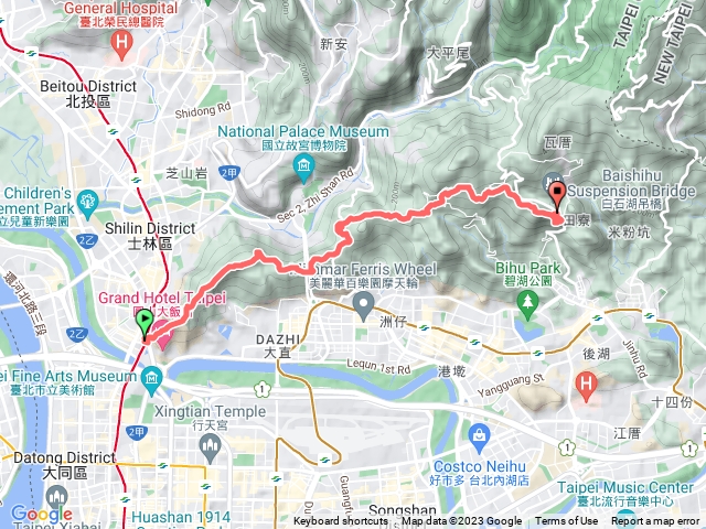 臺北大縱走第五段: 捷運劍潭站至碧山巖（劍潭支線）