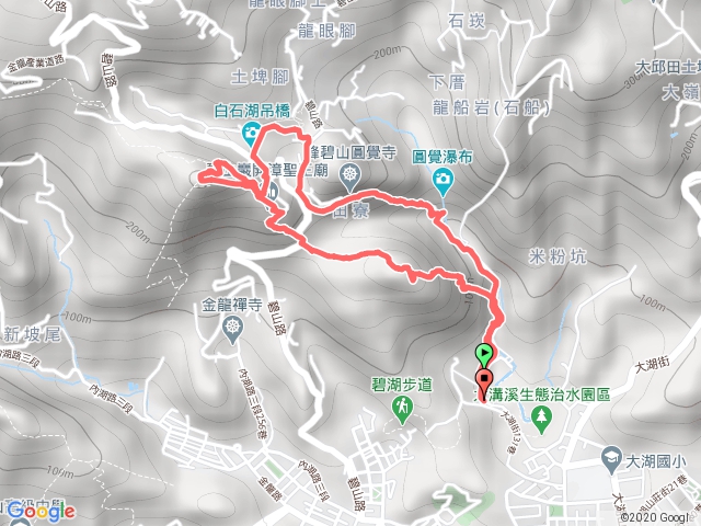 大溝溪步道-鯉魚山-忠勇山-白石湖吊橋-圓覺瀑布