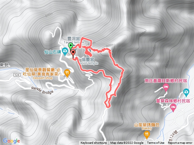 220529仙山、八仙山步道O型 靈洞宮→仙洞門→望陽台→仙山→124縣道→靈洞宮