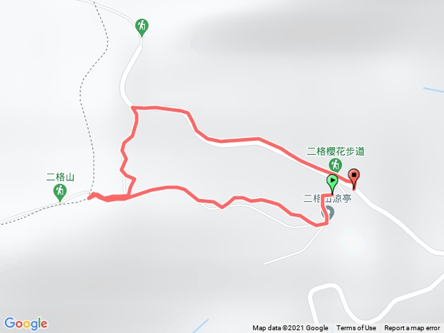 2021-02-28_5-二格山(第2登山口起登-第3登山口下山-小O型)-標註停車處