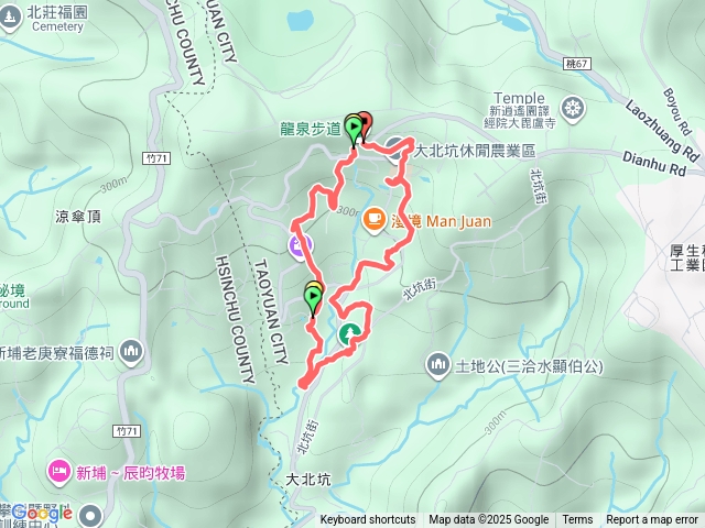 大北坑龍泉步道野溪公園江山步道奉茶亭步道