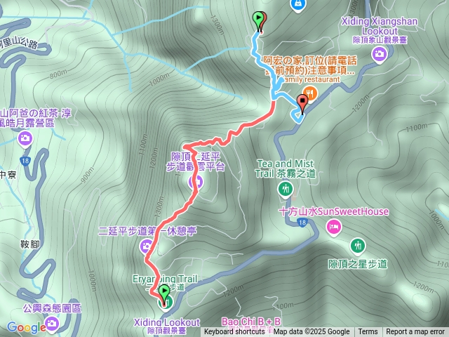 阿里山二延平步道接茶林山步道出隙頂預覽圖