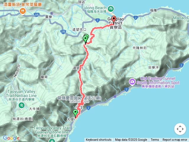 大里火車站到福隆車站（淡蘭古道預覽圖