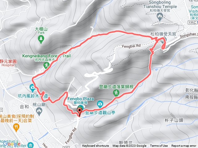 豐柏廣場-受天宮-受德宮-坑內坑森林步道O型