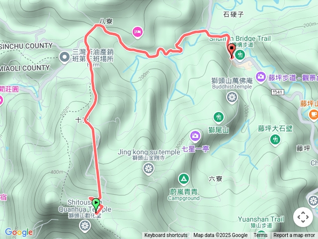 望月亭回獅山遊客中心（柏油路面）