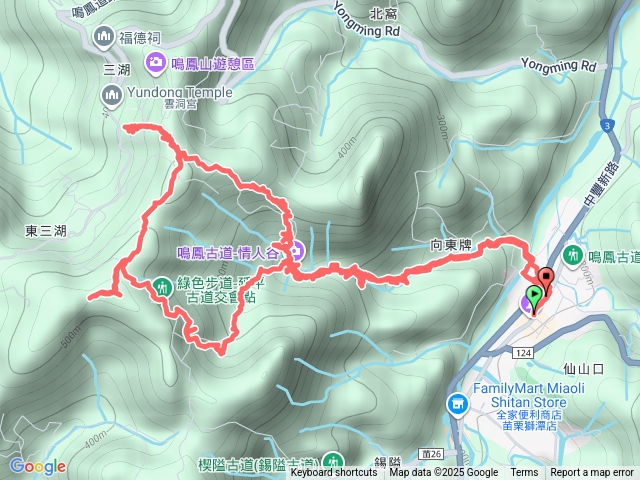 鳴鳳古道P型路線預覽圖