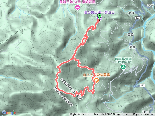 鵝公髻山繞O型經赤柯神木步道下切愛心瀑布之櫻花尚未盛開呀預覽圖