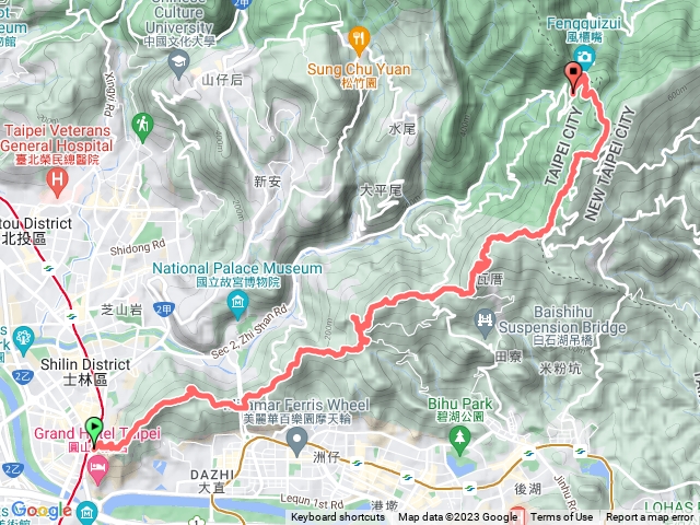 劍潭捷運站到風櫃嘴