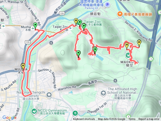 20260201 捷運木柵站 景美溪左、右岸自行車道 木柵動物園