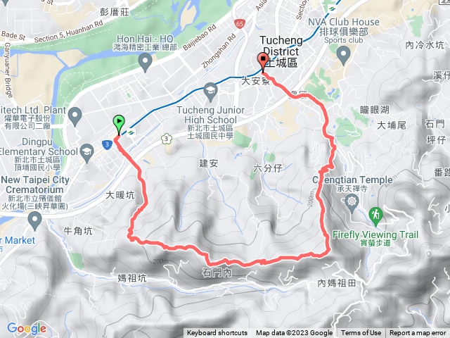 頂埔捷運站-大暖尖山-火焰山-永寧捷運站