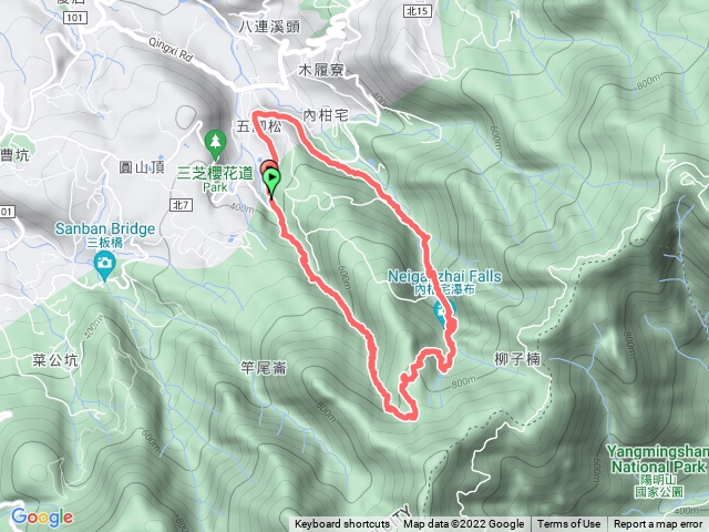 茄苳坑古道、紅葉谷瀑布O走