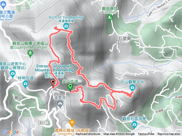 尖山(占山)步道、鷹仔尖、東明山、占山、北横步道、觀音山、硬漢嶺步道