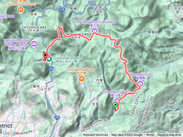 聖人橋-風擎步道-擎天崗-冷水坑-七星山主峰-陽明山公車總站預覽圖