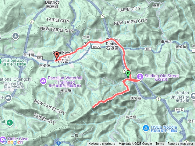 石碇登山口到炙子山往返