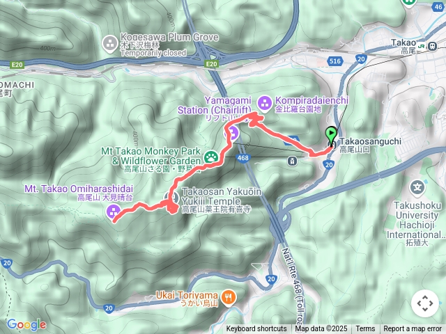 20250601高尾山1號路線