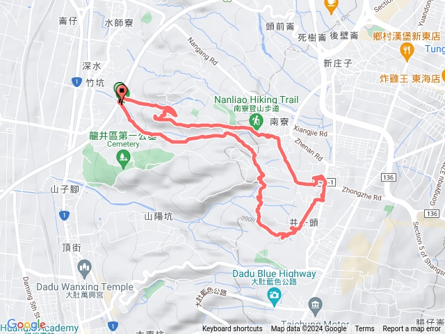 龍井竹坑南寮登山步道連走瑞井登山步道大O繞預覽圖