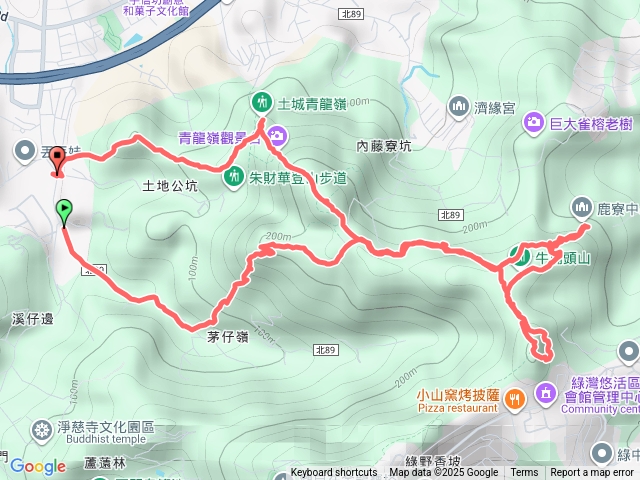 清水二尖山→百年土地公廟→牛埔頭山→五尖山→清水大尖山→青龍嶺→內冷水坑山