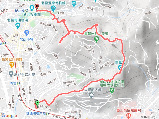 2020-08-30 唭哩岸→軍艦岩→丹鳳山→新北投