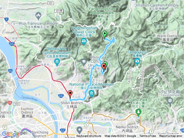 2021-12-02 魚路古道南段─冷擎步道→擎天崗山→絹絲瀑布→小草山→小草山南峰→白雲山→玉稠湖山→玉稠湖山南峰→石角山→雙溪河濱公園→捷運芝山站
