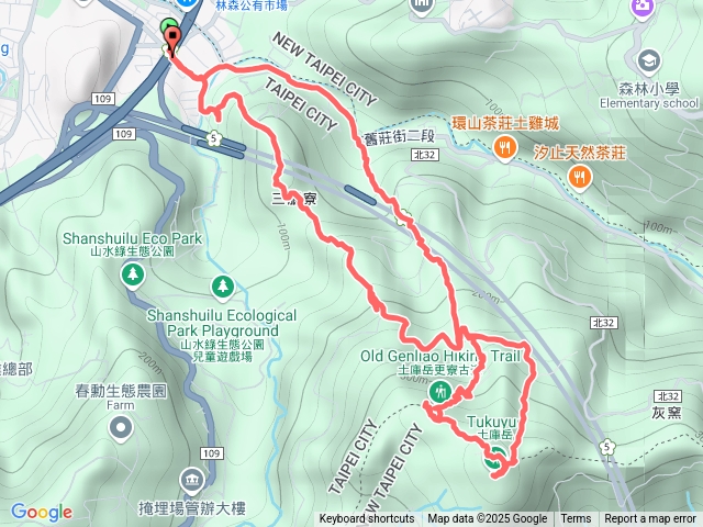更寮古道8字型（舊莊-南港聖母宮-大豐山-更寮腳山-更寮古道-山豬窟尖山-土庫岳）