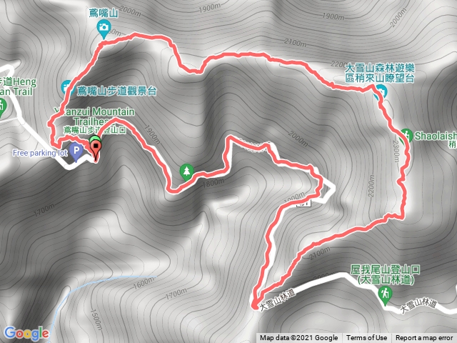 鳶嘴山+稍來南峰+大雪山林道O型