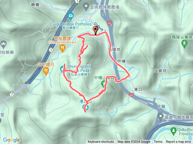 七堵 大華二路登山口-雄風峭壁-中埔山東峰-中埔山-港口山-石象山-石獅山-大成街第一登山口 O形