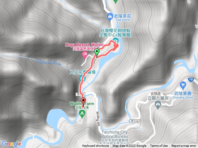 武陵農場上午步行路線