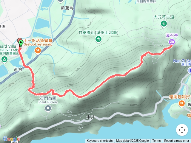 福山巖溪洲山溪石亭來回