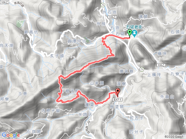 石碇-西帽子山-炙子頭山-內楒子山-烏塗窟站