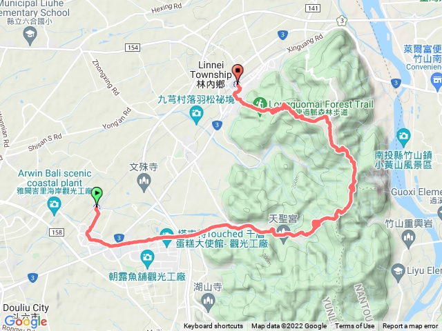 石榴車站、南觸口山、觸口山、龍過脈步道、林內車站